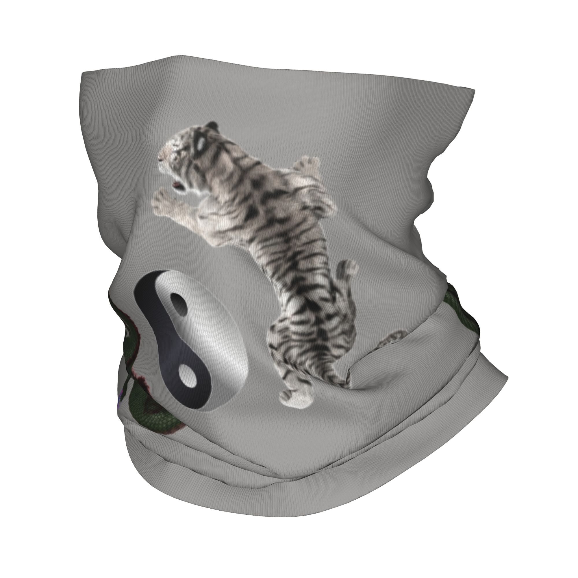 Neck Gaiter Face Cover - Maßgefertigtes Yin-Yang-Drachen- und Tiger-Kampfkunst-Bandana als Nackenwärmer